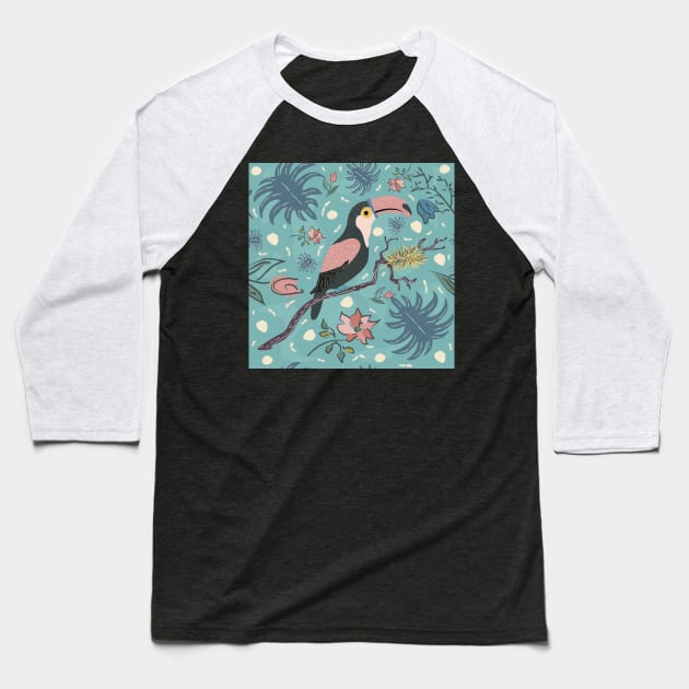 Toucan Baseball T-Shirt by Kristina Stellar Scandinavian Land